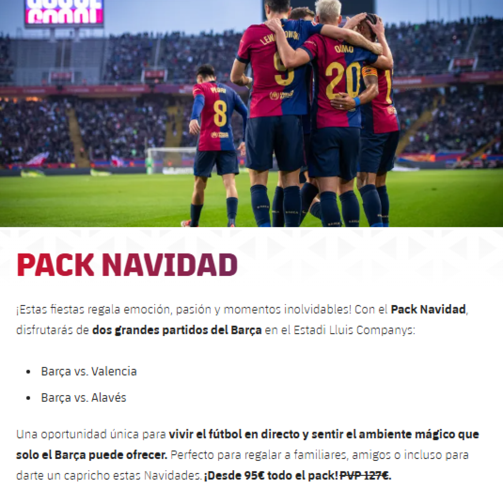 Los descuentos del Barça para los partidos contra Valencia y Alavés