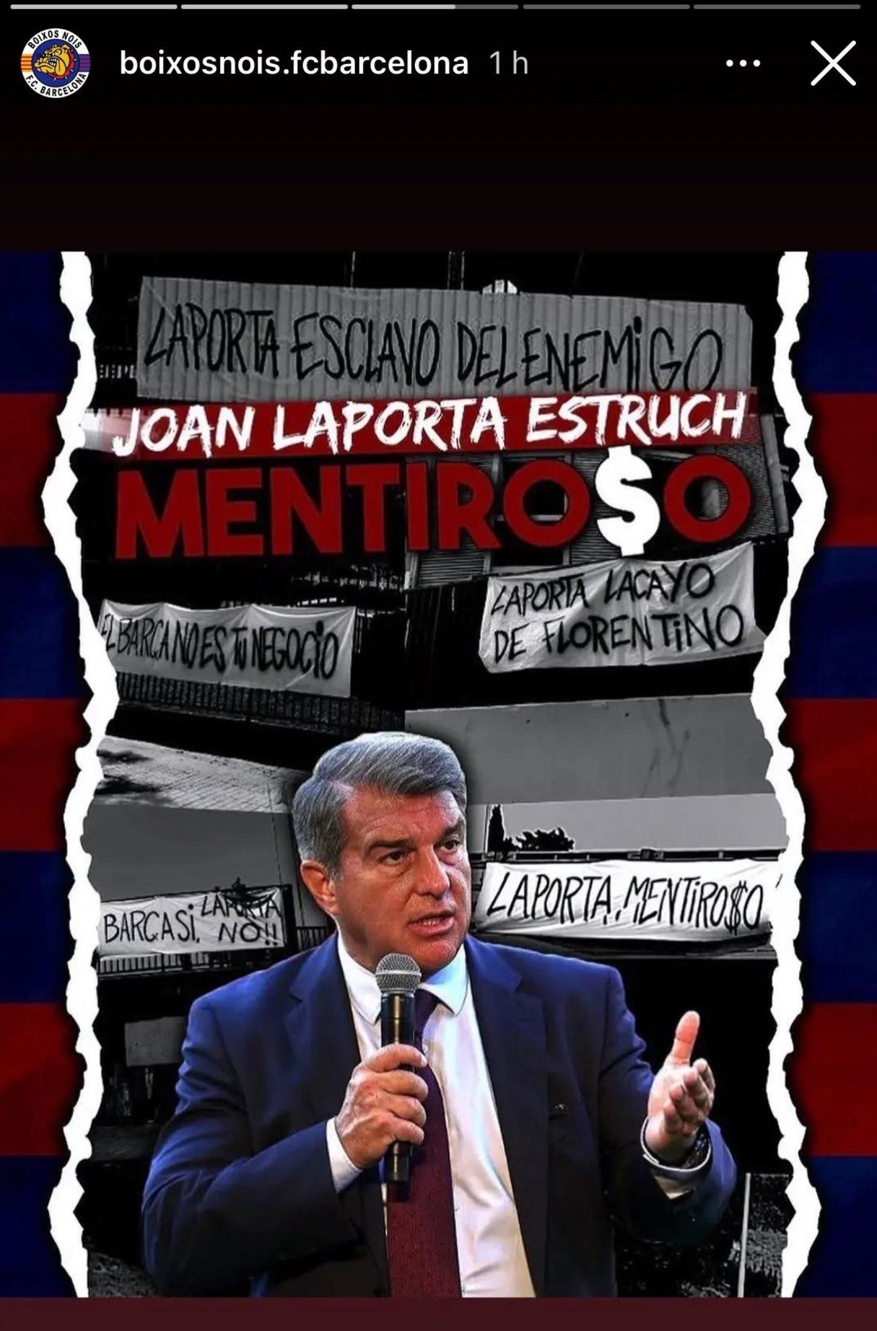 Los Boixos Nois pasan al ataque contra Laporta (3)