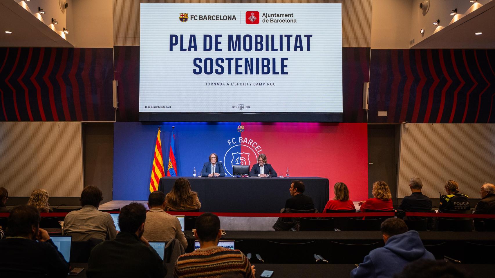 Jordi Portabella y David Escudé presentan el plan de movilidad sostenible para el regreso del Barça a Montjuïc