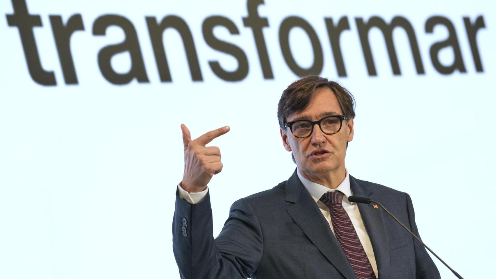 El presidente de la Generalitat, Salvador Illa, durante las jornadas de trabajo con 350 directivos de la Generalitat y empresas públicas