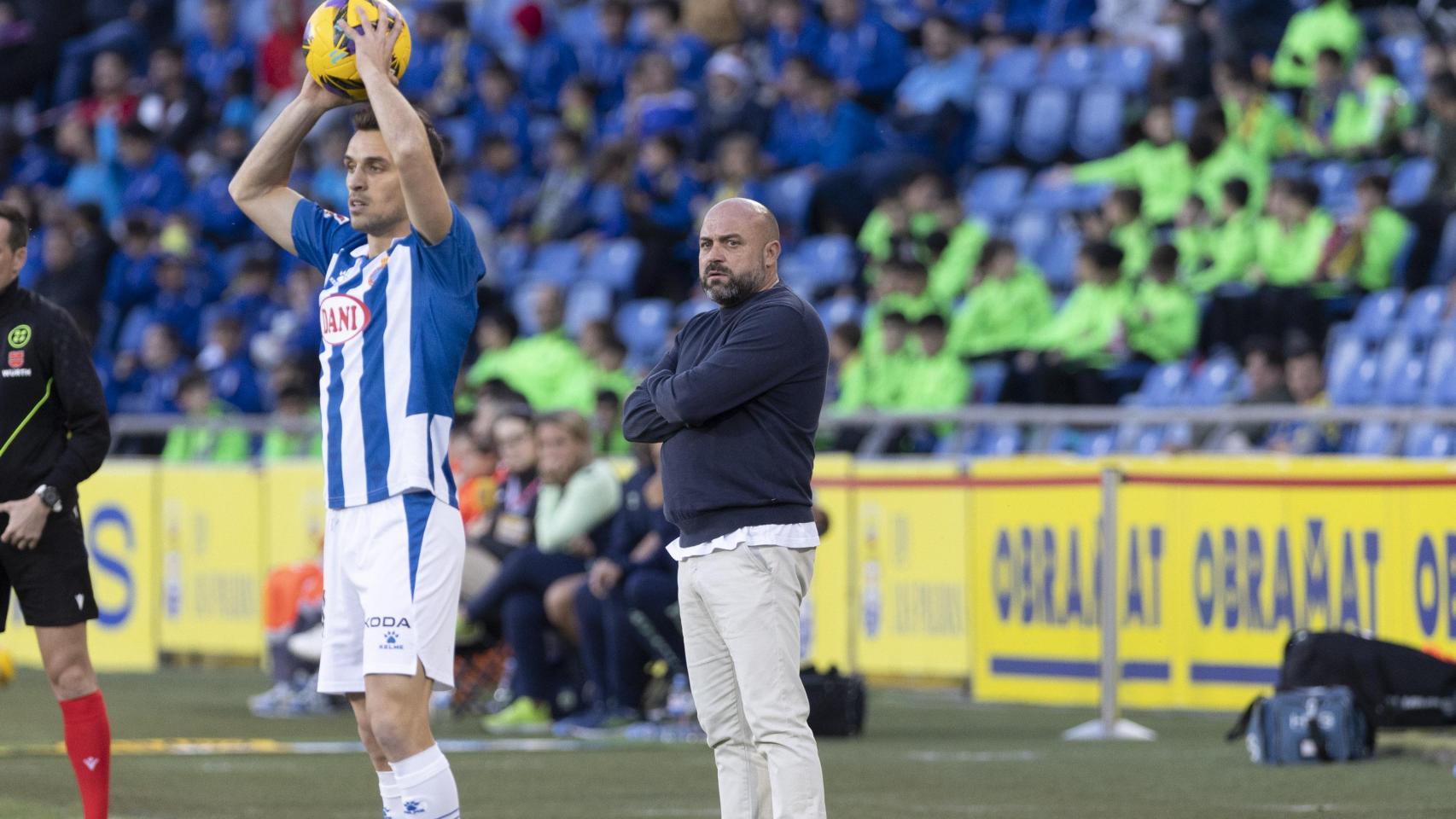 Manolo González, durante un partido del RCD Espanyol en Las Palmas