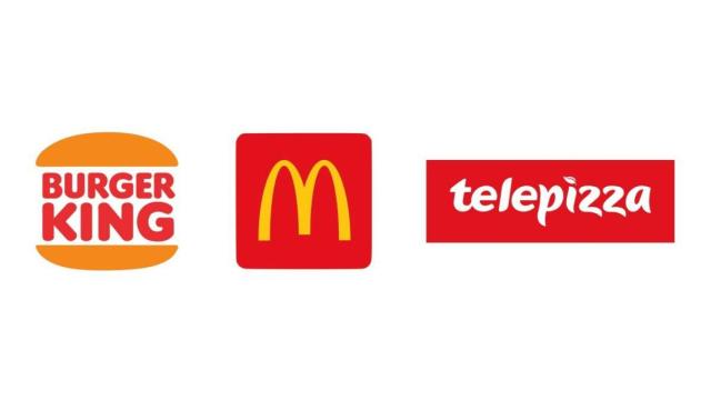 Logos de Burger King, McDonald’s y Telepizza