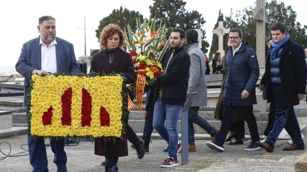 El presidente de Esquerra Republicana, Oriol Junqueras, y la secretaria general, Elisenda Alemany