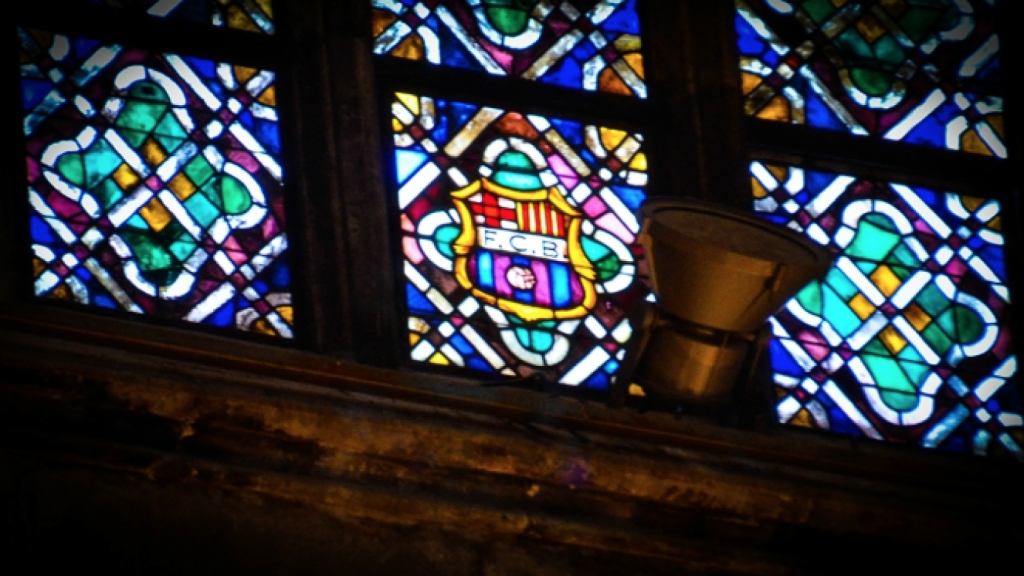 El escudo del Barça en Santa Maria del Mar