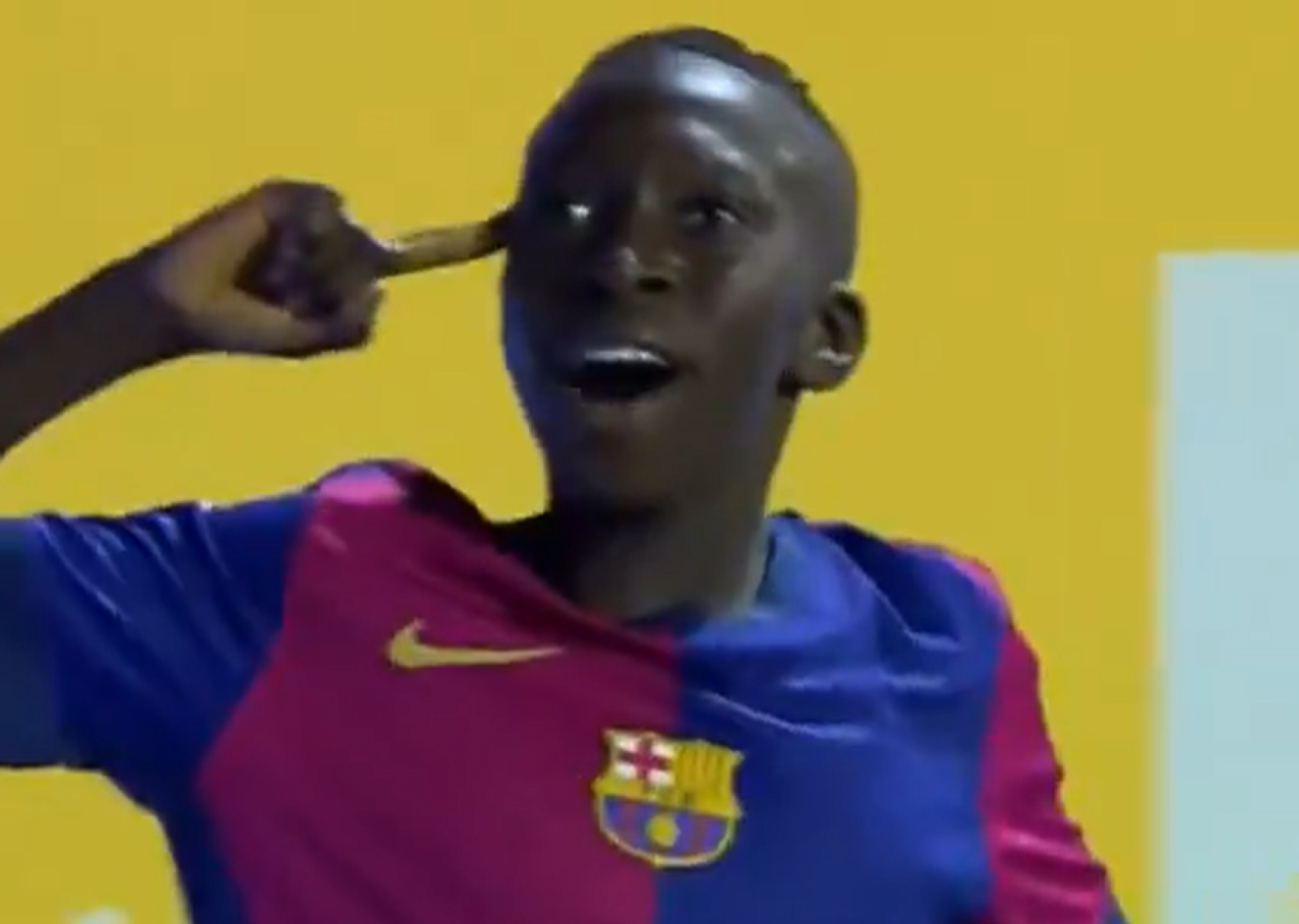 Fode Diallo celebra un gol del Barça en el torneo la Liga Futures