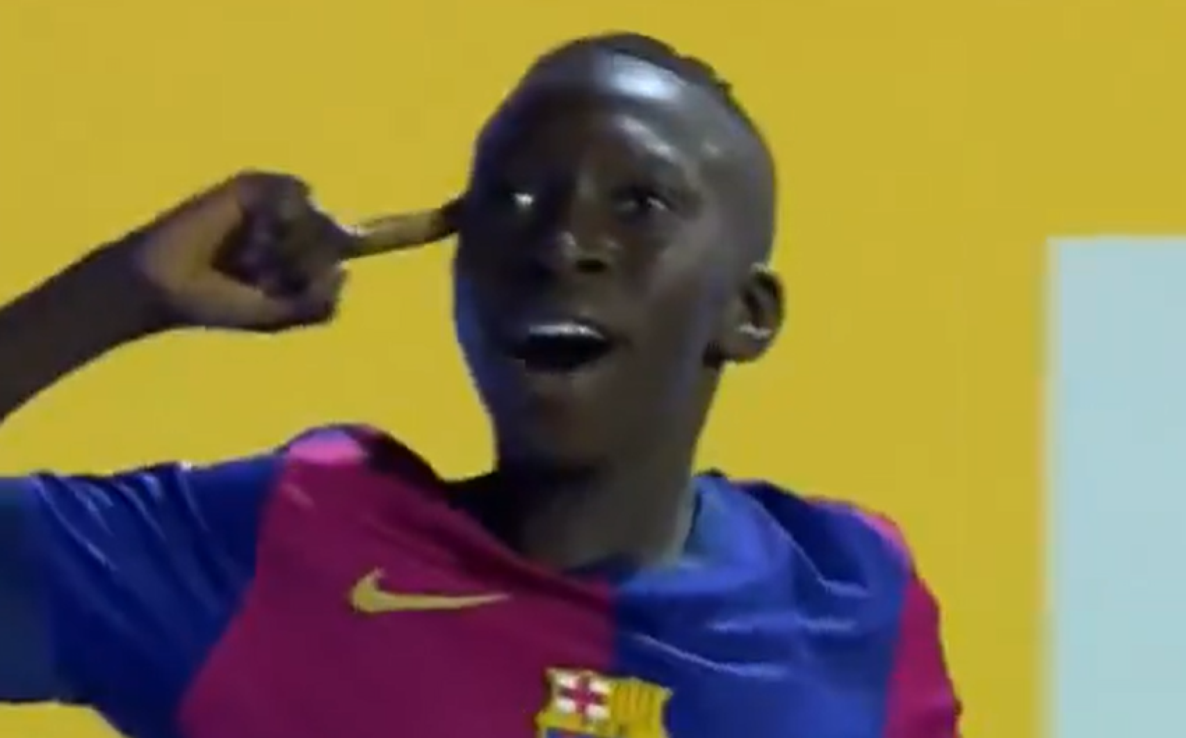 Fode Diallo celebra un gol del Barça en el torneo la Liga Futures