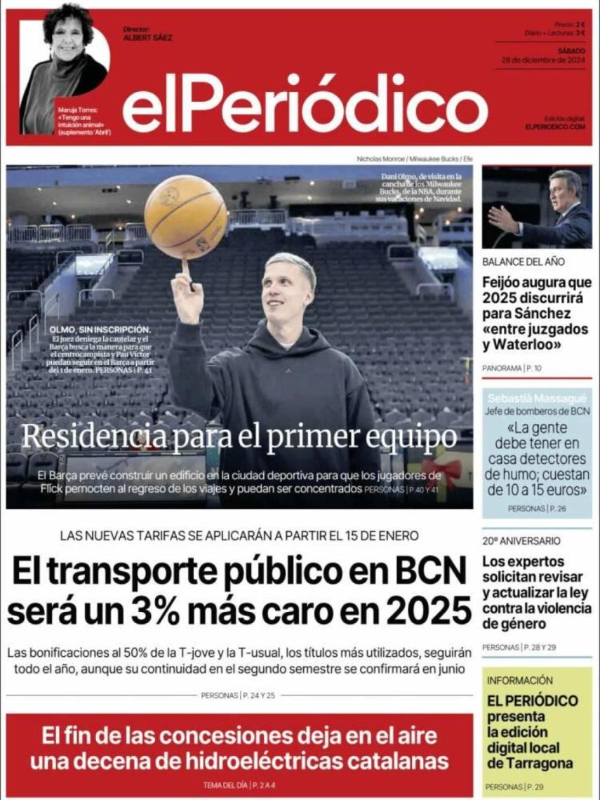 Imagen de la portada del diario 'El Periódico'