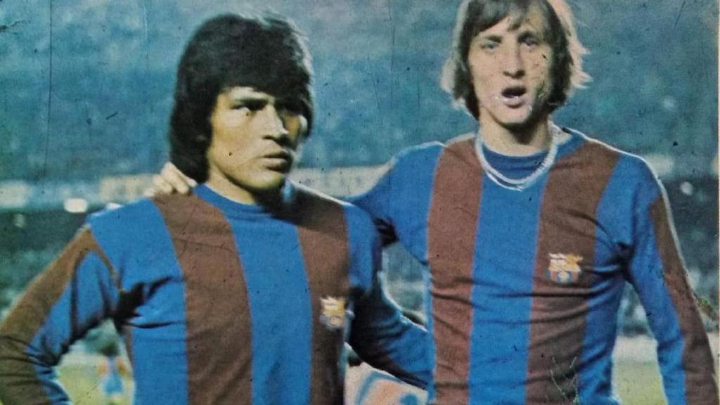 Hugo Sotil y Johan Cruyff