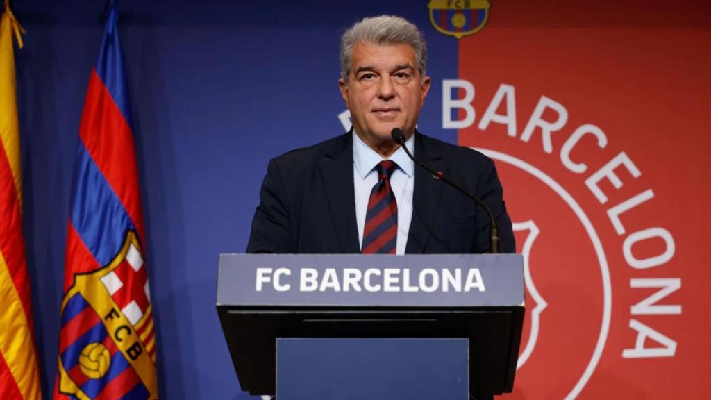 Joan Laporta, presidente del Barça, durante un discurso