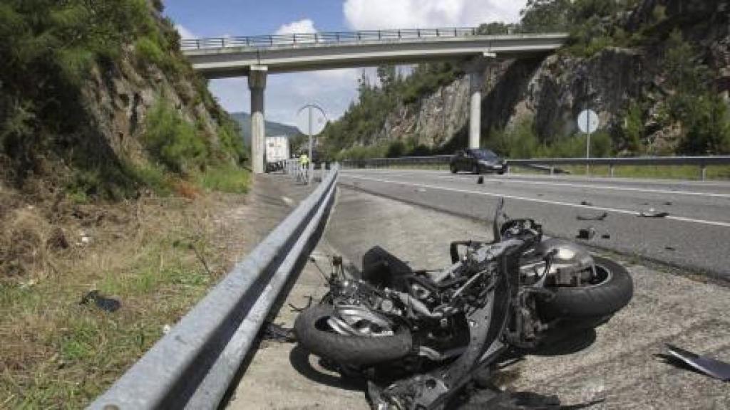 Imagen de un accidente de motocicleta anterior