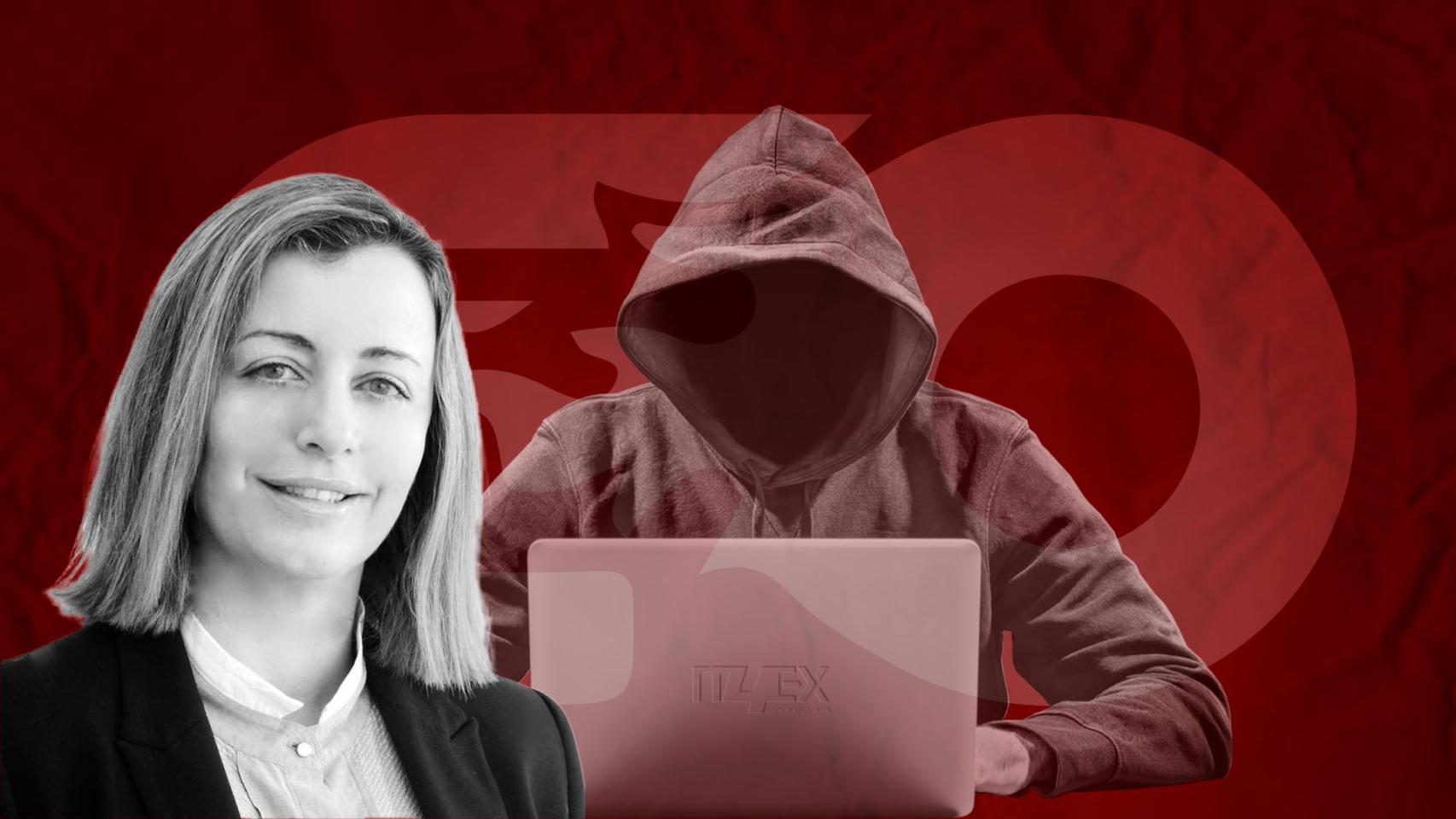 La empresaria Tania Cazalis, un hacker y el logo de Confix Financial