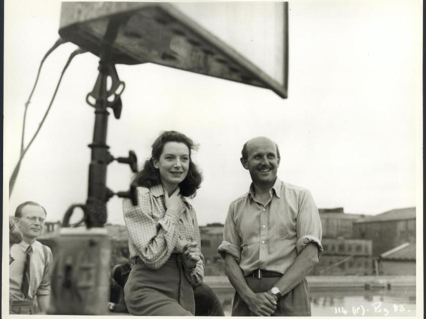 Powell con Deborah Kerr en el rodaje de 'Narciso negro'