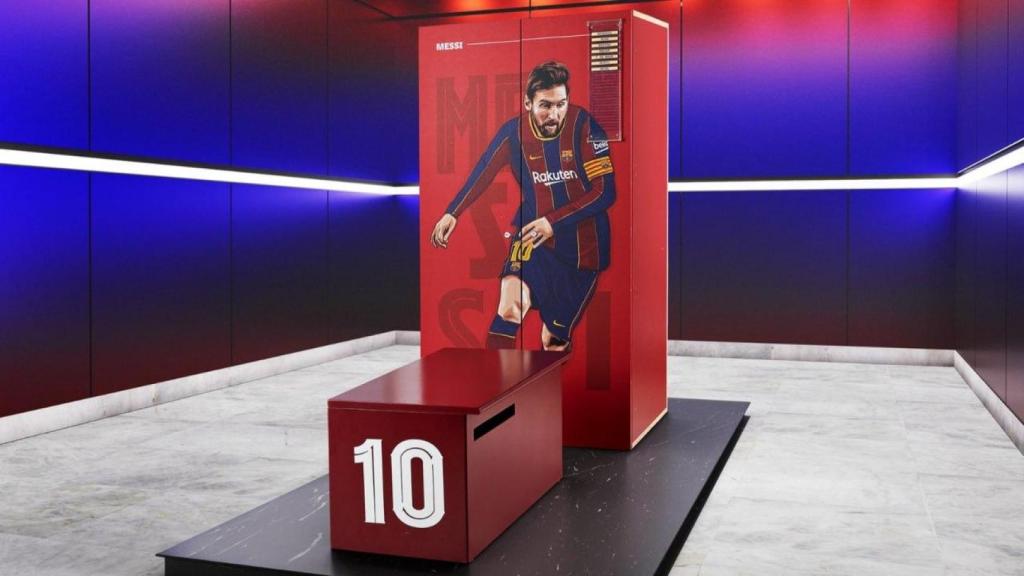 Taquilla de Leo Messi en el antiguo Camp Nou