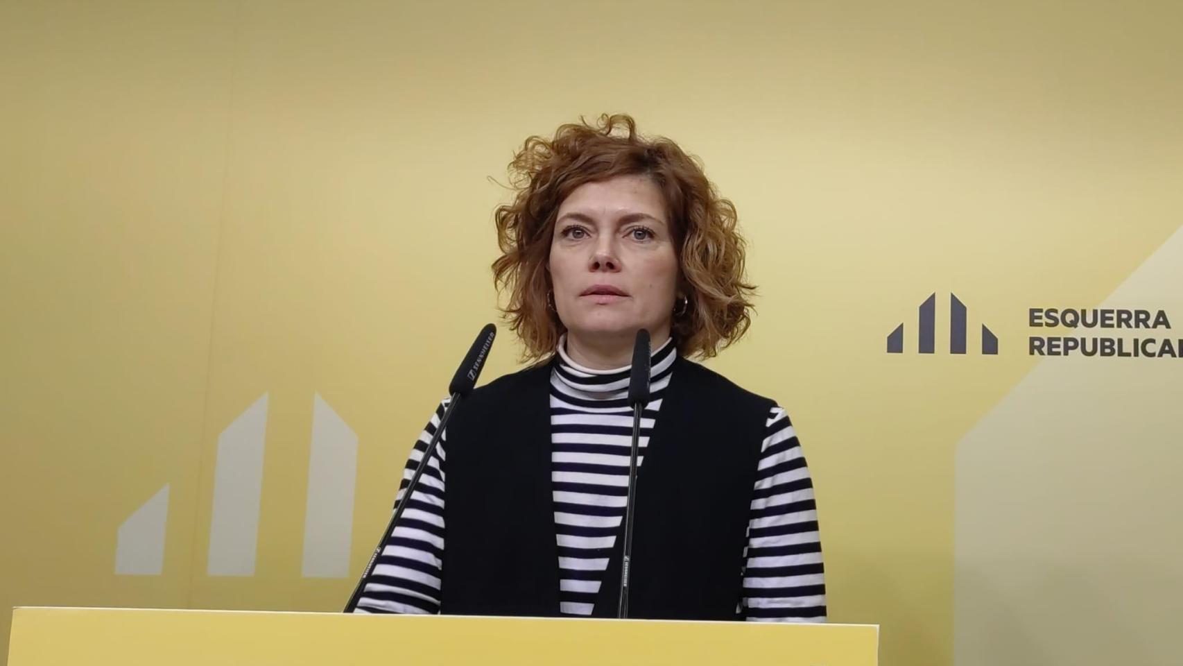 La secretaria general y portavoz de ERC, Elisenda Alamany, en rueda de prensa