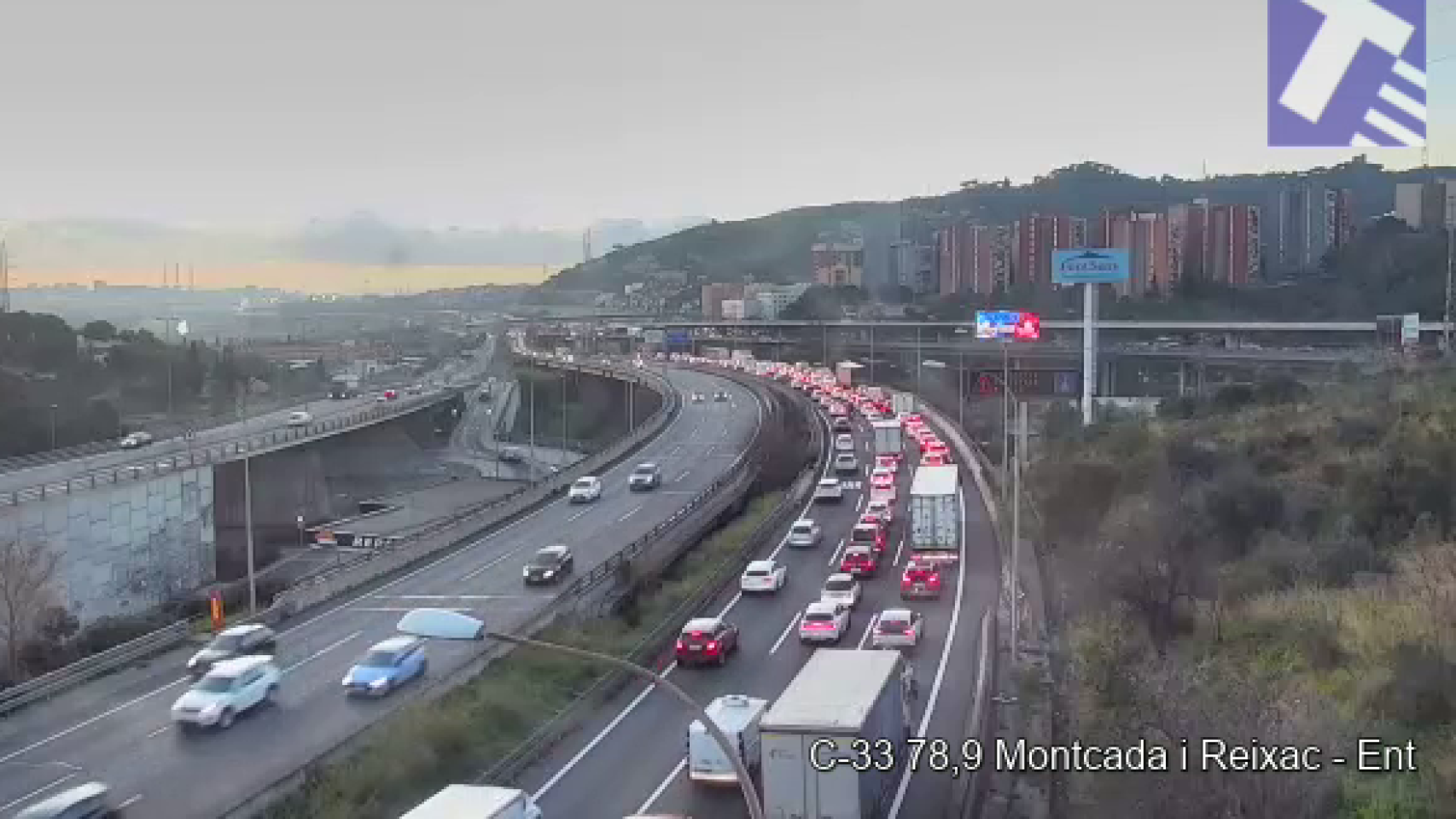 Accidente en la C-58, entre Barcelona y Montcada i Reixac