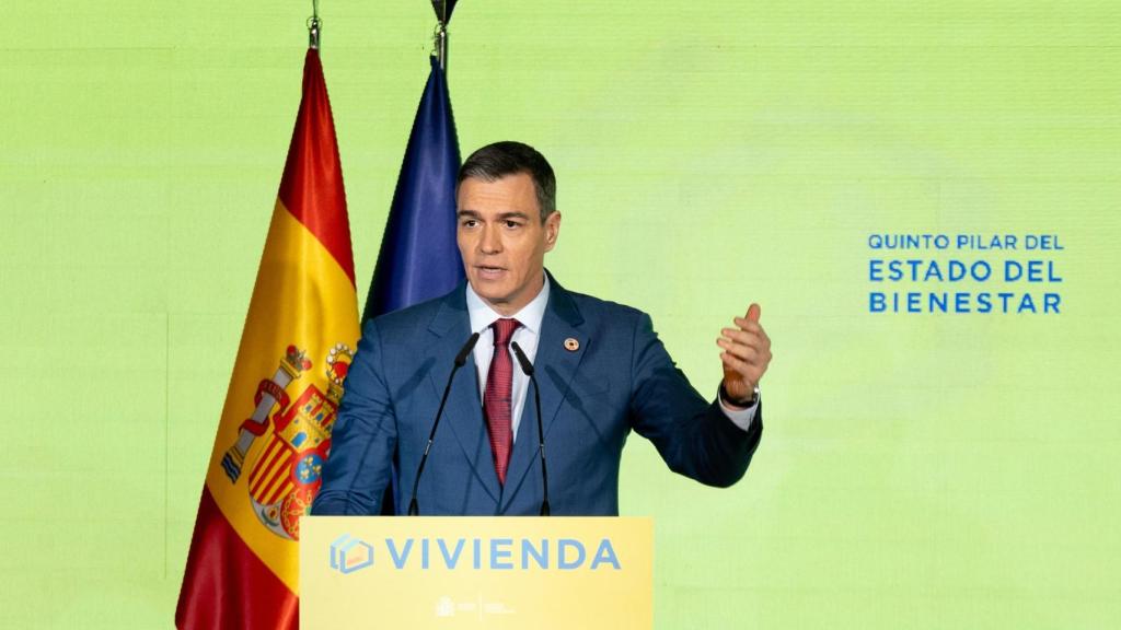 Pedro Sánchez, presidente del Gobierno, en la presentación de las medidas en materia de vivienda / EP