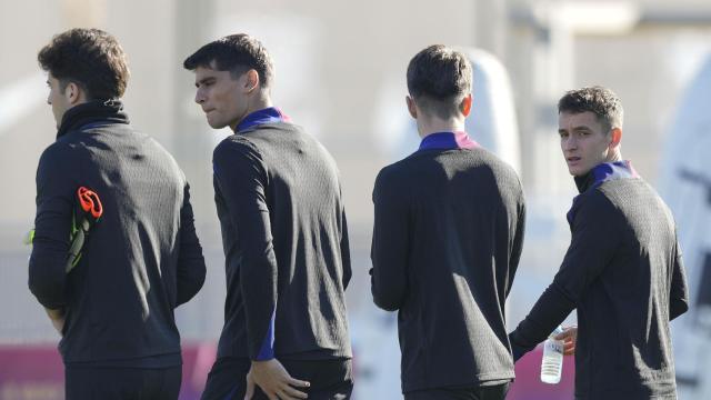 Los futbolistas del Barça se preparan para el partido contra el Betis de Copa