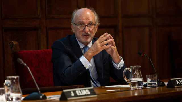 El presidente de Repsol, Antonio Brufau, durante su intervención en la presentación en Barcelona de la Cátedra Repsol de Transición Ecológica / David Zorrakino - EUROPA PRESS