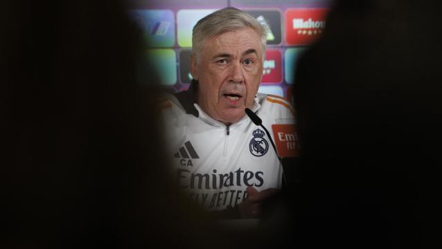 Carlo Ancelotti, entrenador del Real Madrid, durante una rueda de prensa