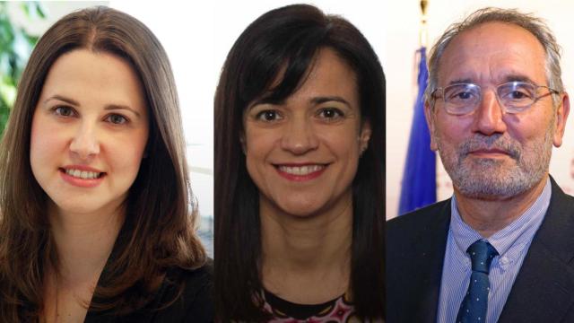 Imagen conjunta de Carlota Gómez (Hipra), Esther Planas (Fundación La Caixa) y Vicente Martínez (Govern)