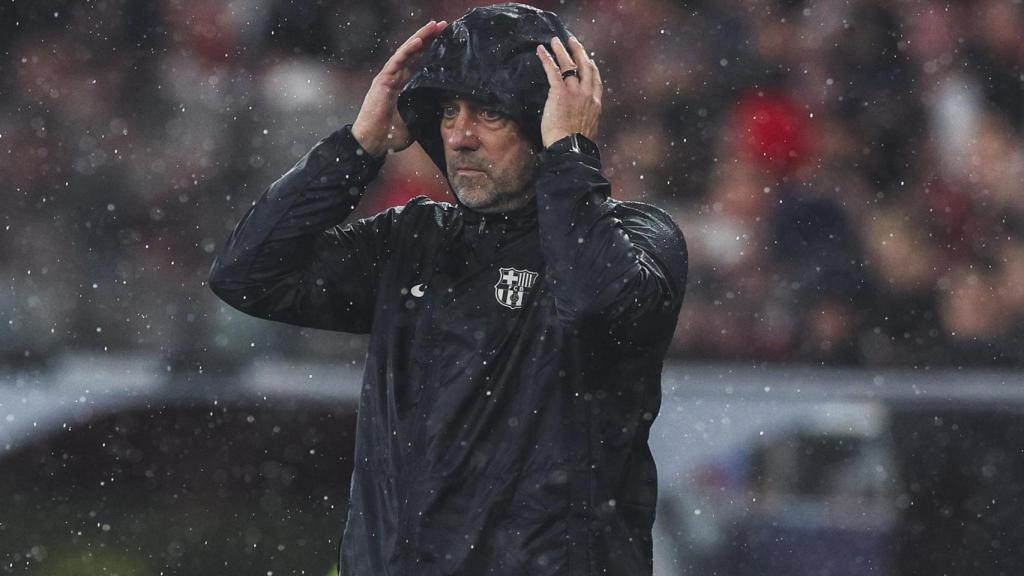 Flick, durante el Benfica-Barça