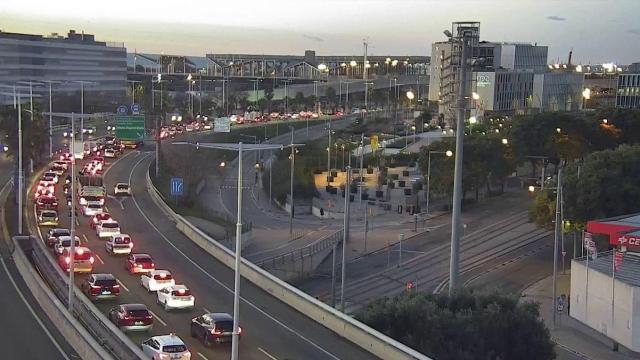 Atasco en la Ronda Litoral este martes