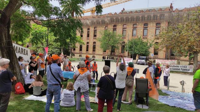 Imagen de una protesta en la que participa Sanitàries en Lluita