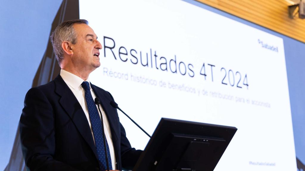 El CEO de Banco Sabadell, César González-Bueno, durante la presentación de resultados / BANCO SABADELL