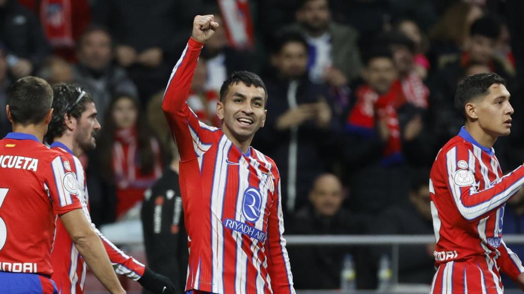 Ángel Correa festeja su gol contra el Getafe en Copa del Rey