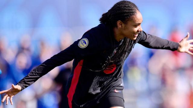 Salma celebra su gol al Espanyol