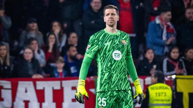 Szczesny, durante la victoria del Barça contra el Sevilla en la Liga