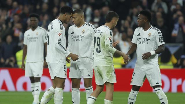 Bellingham, Mbappé, Ceballos y Vinicius durante el Real Madrid-Atlético