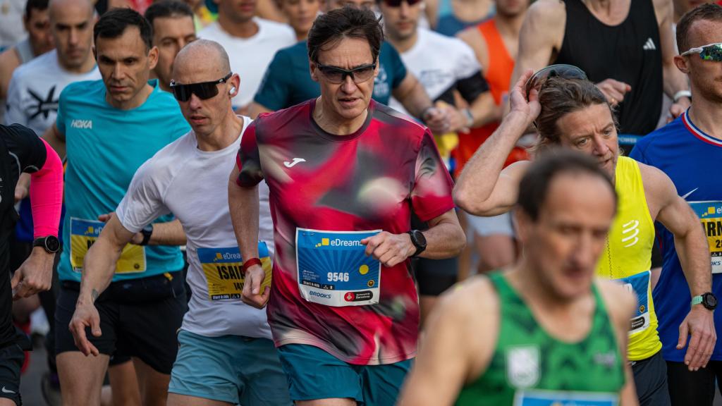 El 'president' de la Generalitat de Catalunya, Salvador Illa, en la Mitja Marató de Barcelona