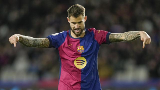 Iñigo Martínez celebra su gol al Atlético