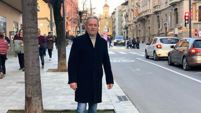 Josep Anglada, en las calles de Vic ayer