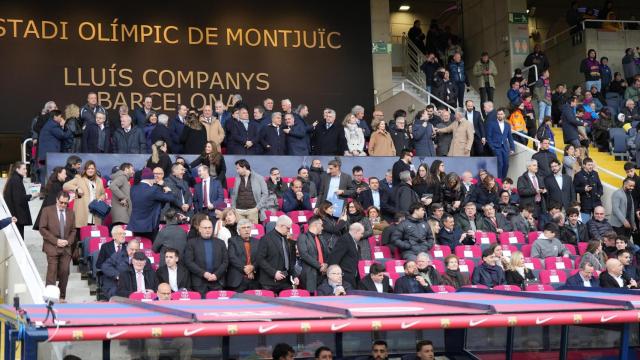 El palco del Estadi Olímpic Lluís Companys, durante un partido del Barça