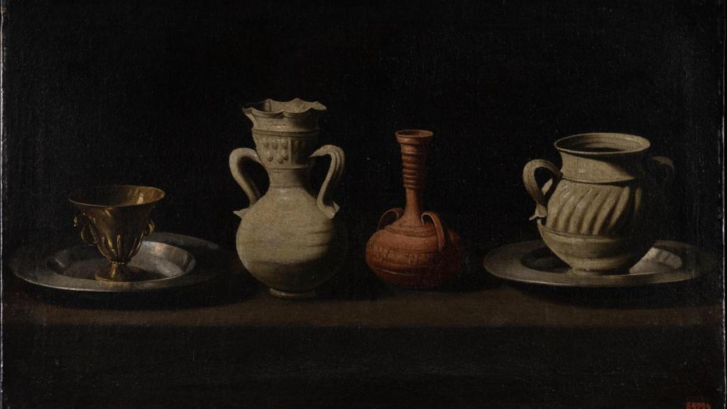 Bodegón de cacharros de Francisco de Zurbarán, es otra de las obras destacadas del MNAC