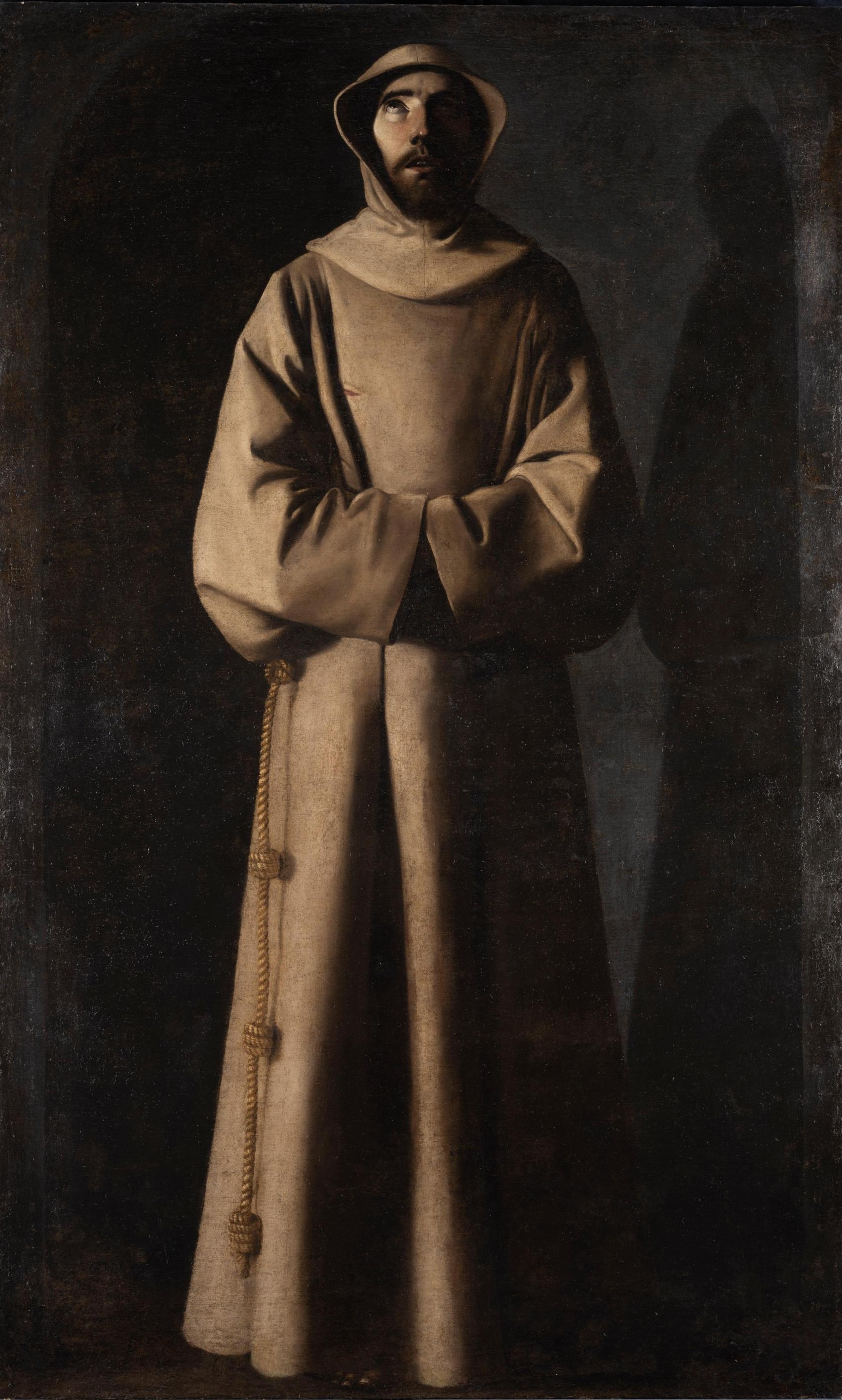 La obra del MNAC 'San FrancIsco según la visión del Papa Nicolás V', de Zurbarán