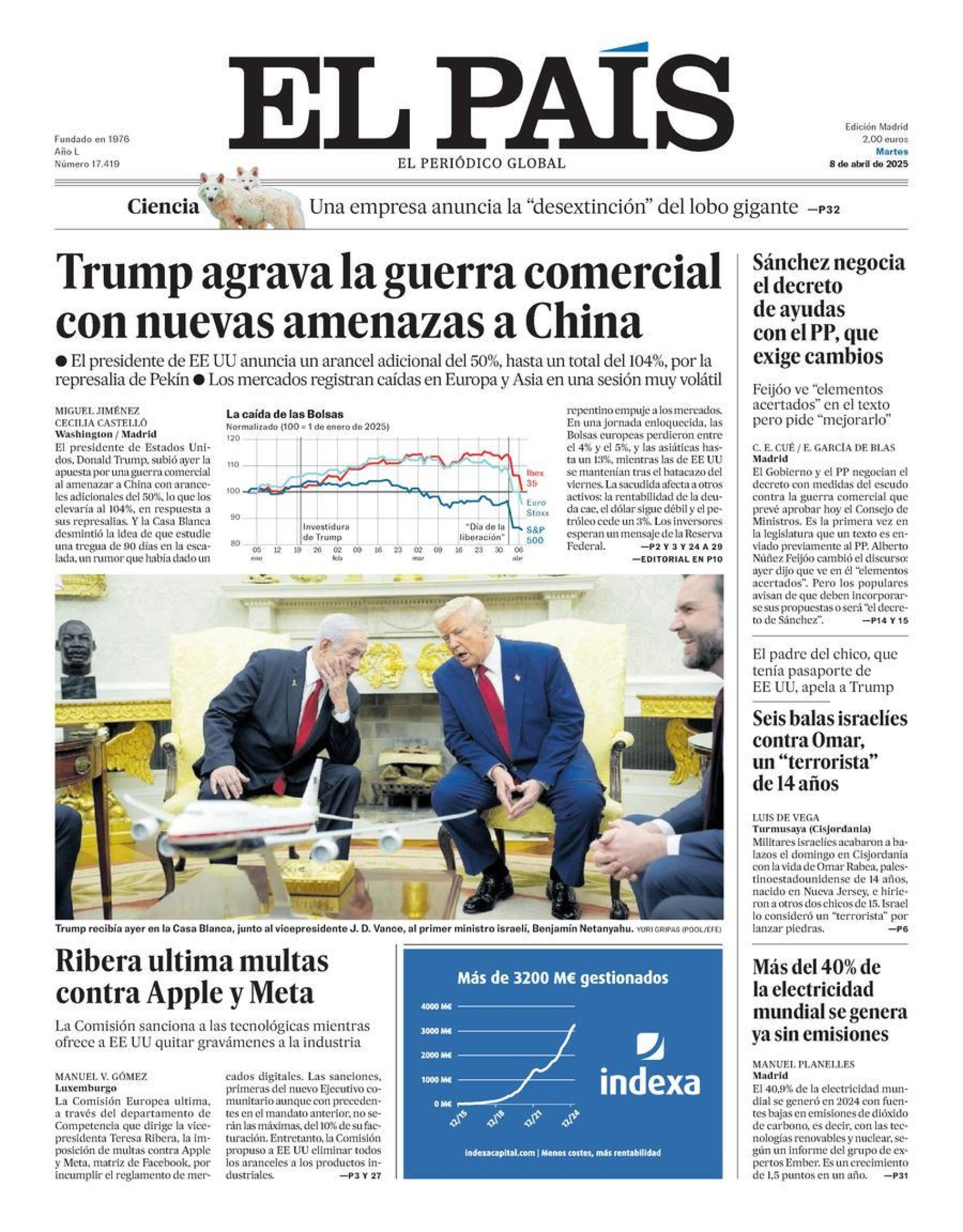 Portada de El País