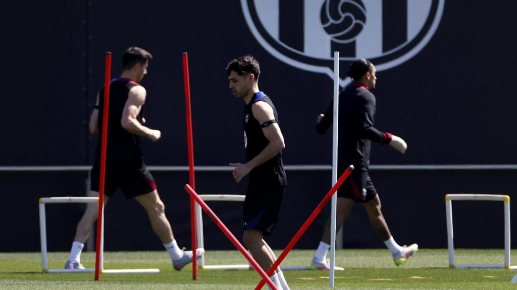 Entrenamiento del Barça antes del partido contra el Celta