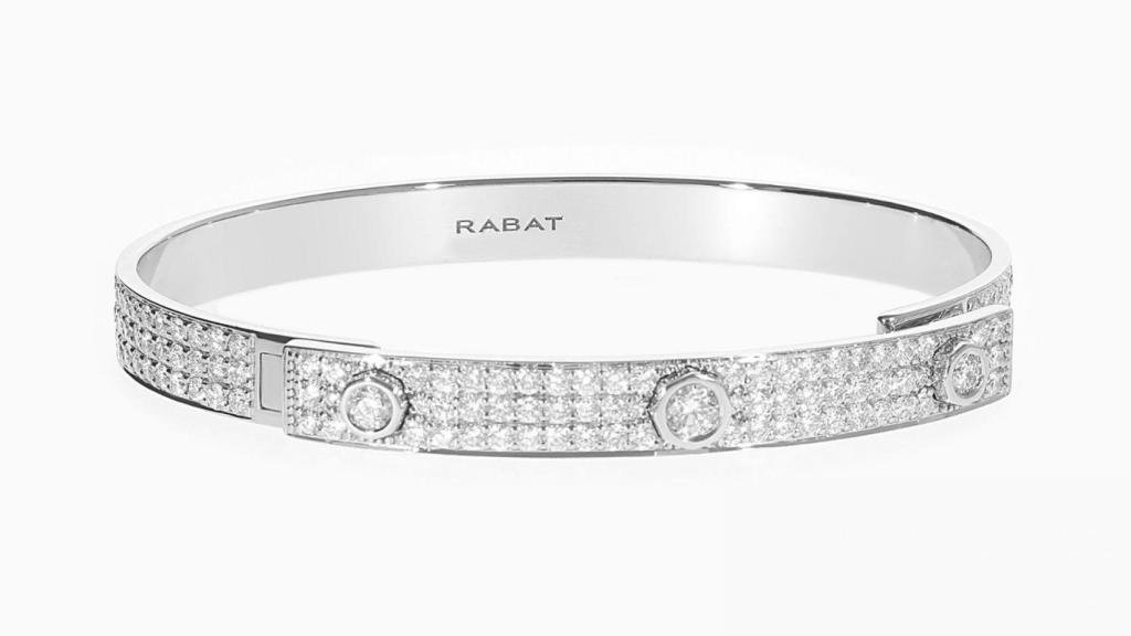 RABAT Three Wishes_Pulsera de oro blanco con diamantes y pavé de diamantes