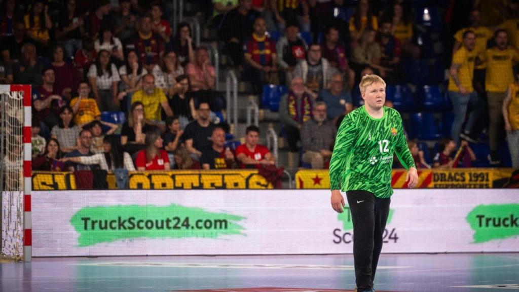 Emil Nielsen, en el Barça de balonmano-Pick Szeged de Champions League