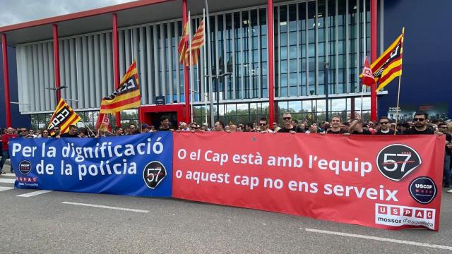 Imagen cedida de la concentración de la policía catalana en Lleida