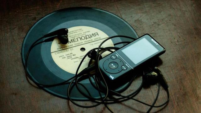 Disco analógico y reproductor de MP3