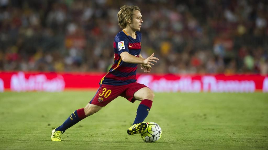 Alen Halilovic, en un partido con la camiseta del Barça