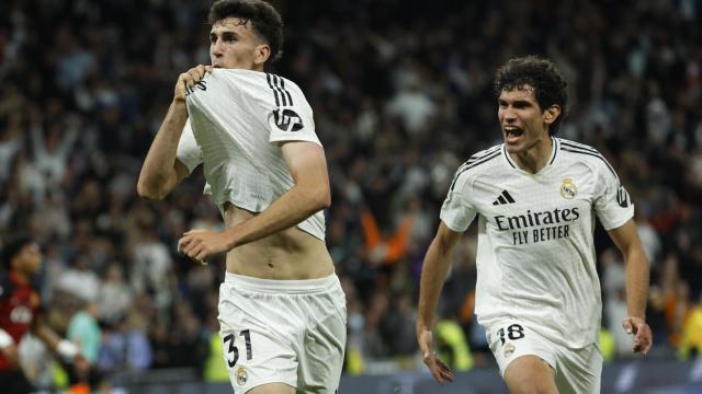 Jacobo Ramón celebra la remontada del Real Madrid contra el RCD Mallorca