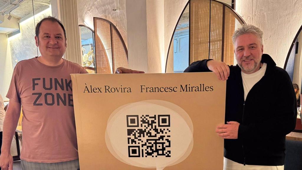 Jordi Rovira y Àlex en la presentación de 'Homo Solver'