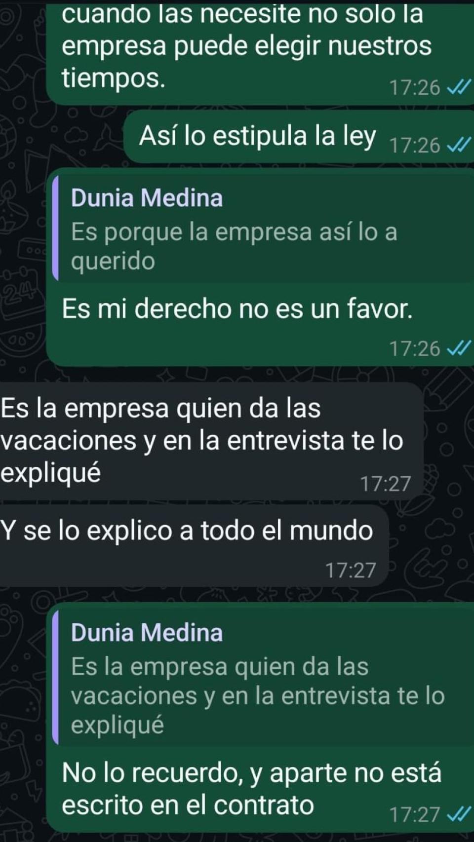 Uno de los mensajes aportados