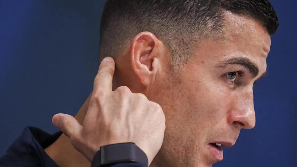 Cristiano Ronaldo en una rueda de prensa