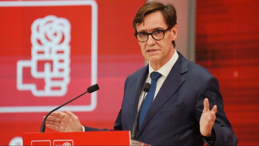 Salvador Illa, en una ponencia del PSC